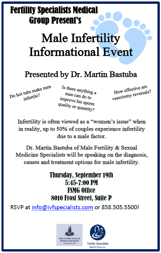 Join Us This Week for a Male Infertility Informational Event Hosted by Dr. Bastuba